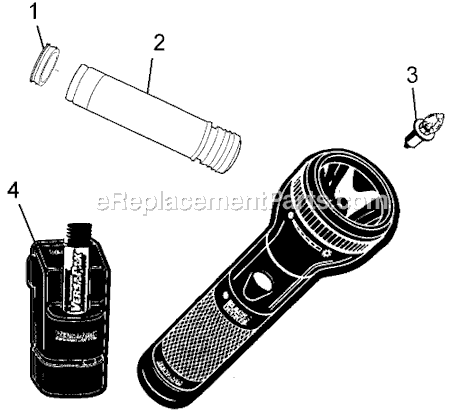 Page A Diagram and Parts List for VP225 Type 1 Black and Decker Worklight & Flashlight